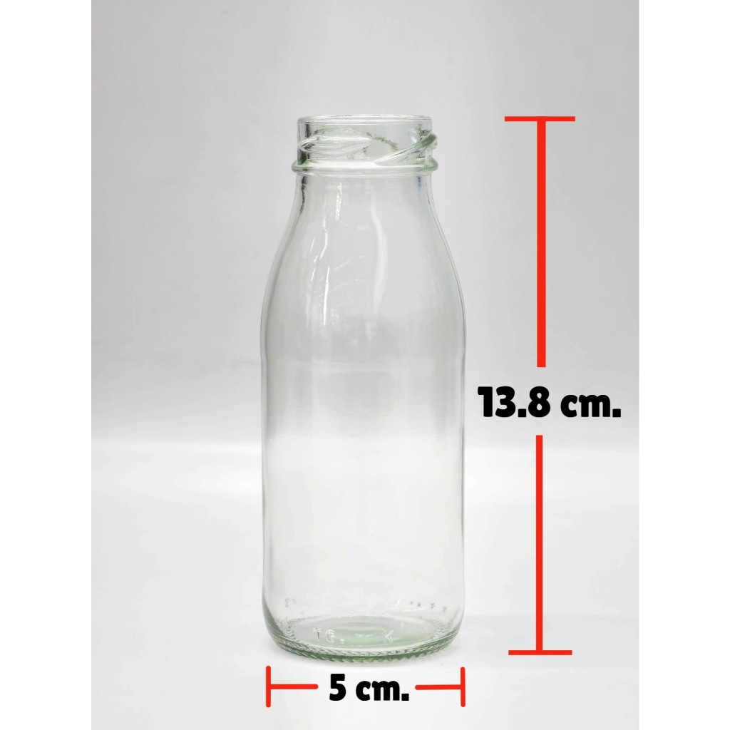 (แพ็ค20ใบ) ขวดแก้วน้ำผลไม้ 180 ml. พร้อมฝาเกลียวล็อค 38mm. (ฝา4สี)[รหัสขวด:TG432]