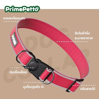 ปลอกคอสุนัขเซฟตี้ ระบบล็อค 2 ชั้น มีแถบสะท้อนแสง ปลอกคอสัตว์เลี้ยง ซับในนิ่มระบายอากาศ ไนล่อนหนา