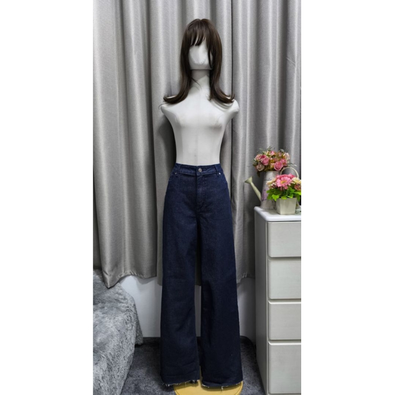 กางเกงยีนส์เอวสูงทรงกระบอกใหญ่ Tezenis