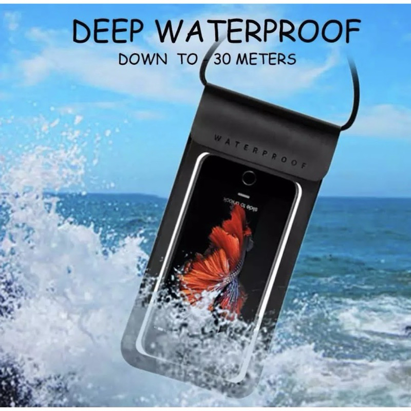 พร้อมส่ง Universal ซองกันน้ำมือถือ กันน้ำลึก 30m (IPX8) สายคล้องคอ ดำน้ำถ่ายรูป ซองกันน้ำ Waterproof