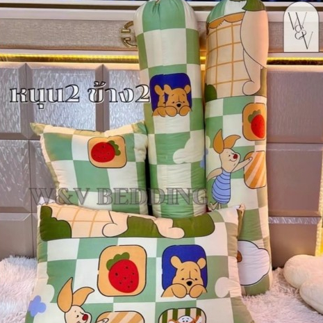 หมอนหนุน หมอนหนุนพิมพ์ลายการ์ตูน มาตรฐานขนาดใหญ่ (เลือกลายได้) หนุนสบายไม่ปวดคอ หมอนข้าง เนื้อผ้าคอตตอน - รูปที่ 4