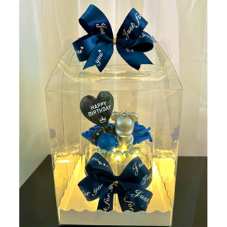 เค้กเงินสด 12ใบ หมีสีน้ำเงิน แถมฟรีไป