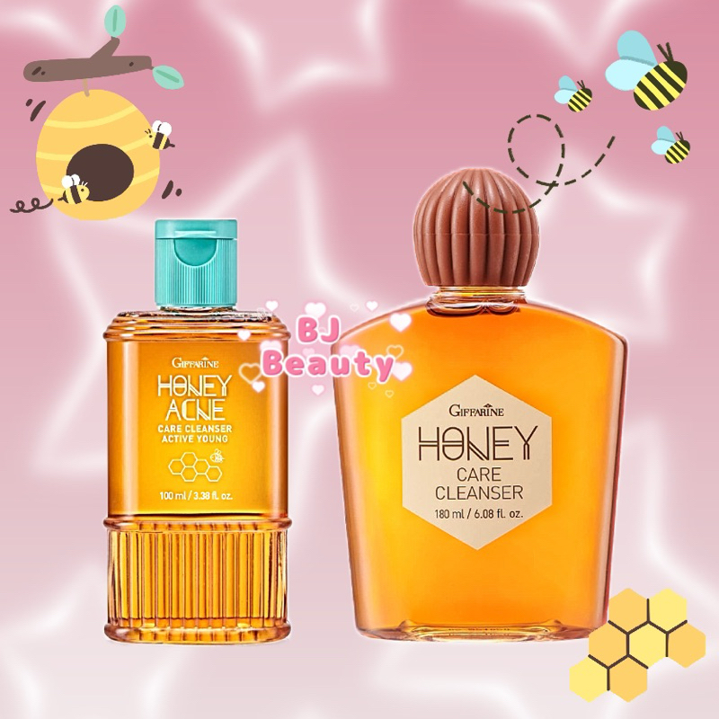 🐝 เจลน้ำผึ้งล้างหน้า กิฟฟารีน ฮันนี่ แอคเน่ แคร์ คลีนเซอร์ แอคทีฟ ยัง 100 มล. / ครีมน้ำผึ้งล้างหน้า 180 มล. 🐝