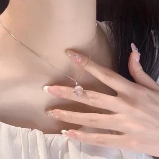 ESCOBAL สร้อยคอเงินแท้ Pink Chalcedony จี้เงินแท้ สร้อยมงคล สร้อยเปลี่ยนสี สร้อยแฟชั่น วาเลนไทน์