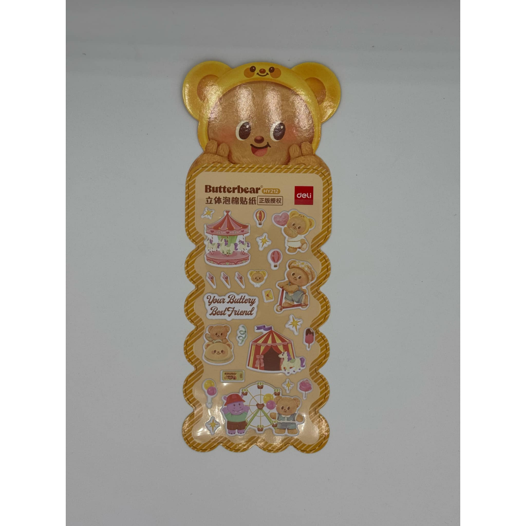 (ฺButterBear X Deli) สติ๊กเกอร์ลายหมี Butterbear HY212