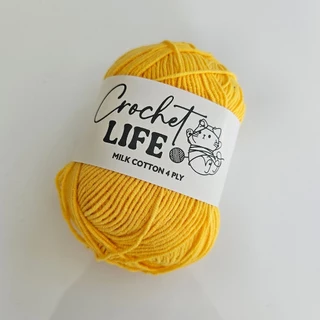 ไหมพรมอะคริลิคคอตตอนนม 4ply Milk cotton yarn หลายสีให้เลือก เนื้อนิ่ม ถักง่าย ถักโครเชต์ พร้อมจัดส่ง