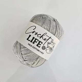 ไหมพรมอะคริลิคคอตตอนนม 4ply Milk cotton yarn หลายสีให้เลือก เนื้อนิ่ม ถักง่าย ถักโครเชต์ พร้อมจัดส่ง