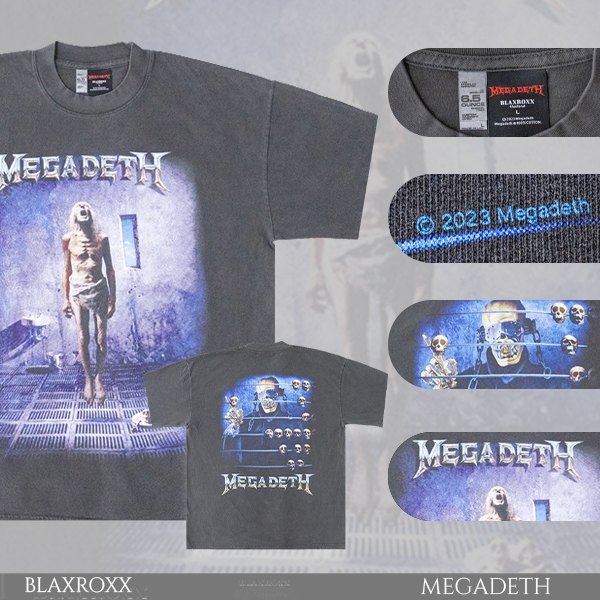BLAXROXX | MEGADETH® | [MGD012-LA]  | เสื้อยืดคอกลม แขนสั้น | สกรีนลายคมชัด ไม่หลุดลอก | Los Angeles Apparel
