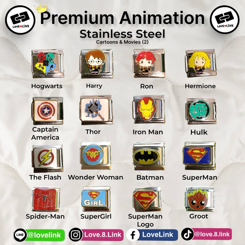 Premium ชาร์มตกแต่ง DIY กำไล Italian Charm 9mm [Cartoons & Movies] (2)