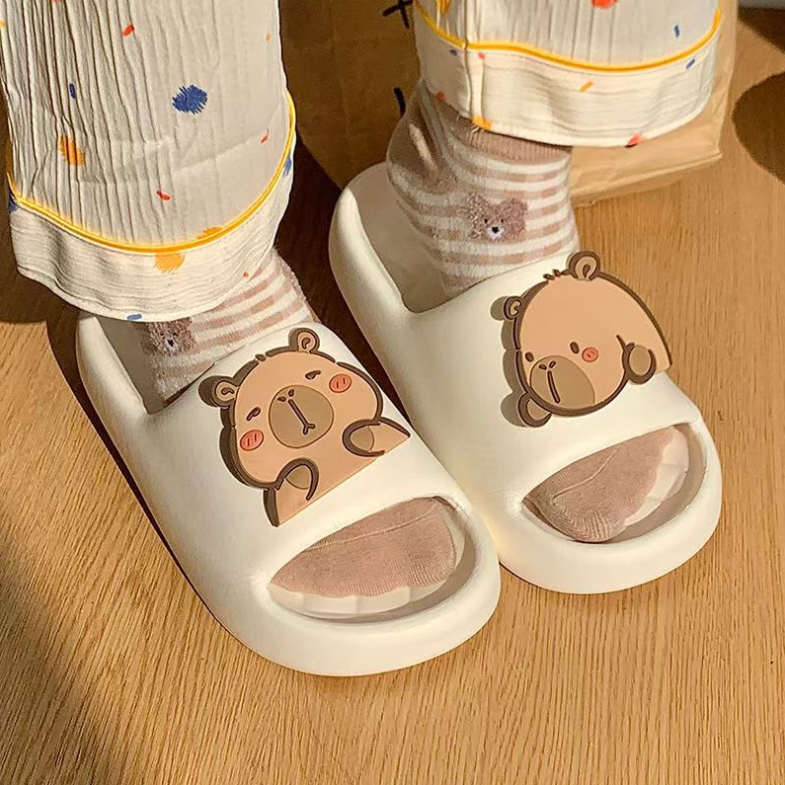 🧸ใหม่🧸(SH-5528)รองเท้าแตะ ลายCapibala รองเท้าแตะใส่ในบ้านและนอกบ้าน ยางEVA น้ำหนักเบานิ่มใส่บาย