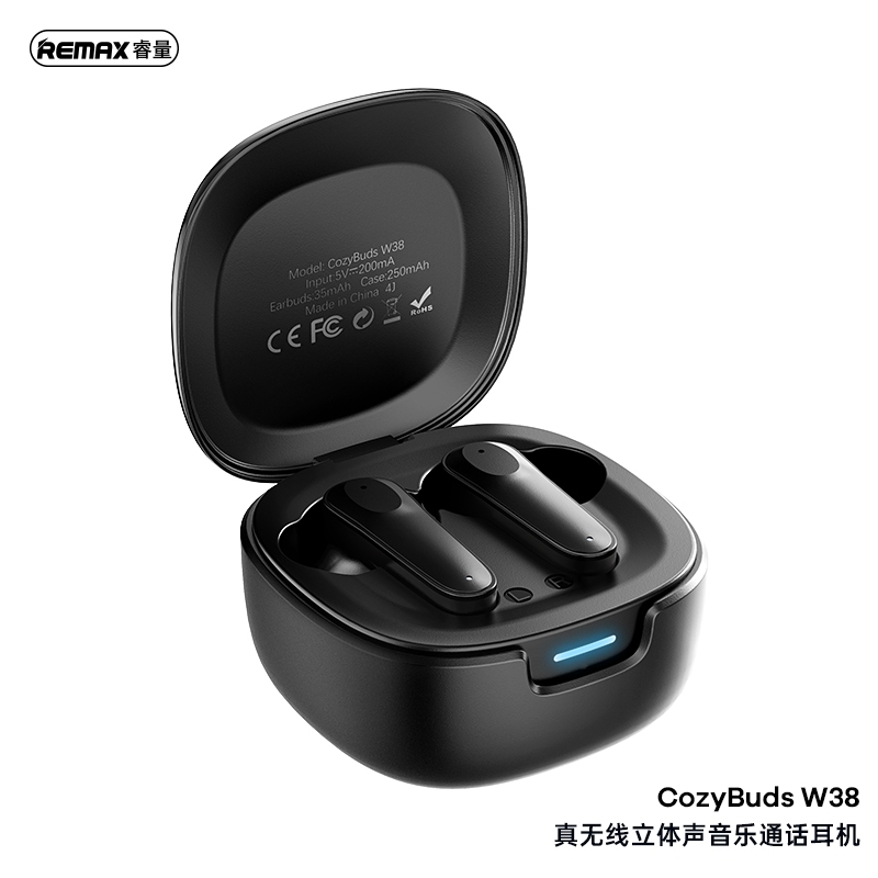 หูฟังบลูทูธ BT5.4 เสียง Hi-Fi ความจุ 250mAh ฟังก์ชั่นสลับโหมดเล่นเกม/ฟังเพลง REMAX W38