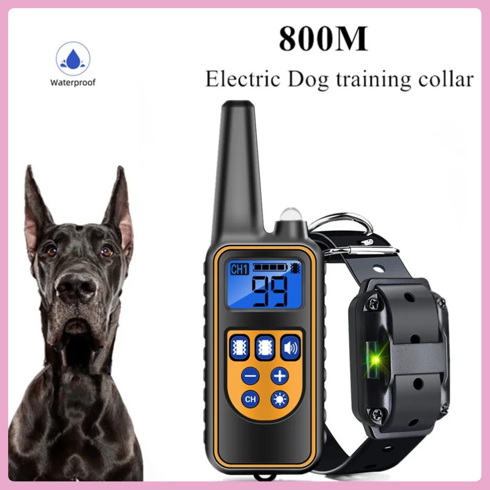 ส่งจากไทย ปลอกคอฝึกสุนัขไฟฟ้า มีรีโมท กันน้ำ Remote Control Waterproof Rechargeable with LCD.