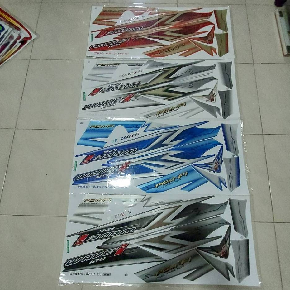สติ๊กเกอร์ WAVE 125 i ไฟเลี้ยวบังลม สีดำ ปี 2007 รุ่น 5 คุณภาพดี ราคาถูก