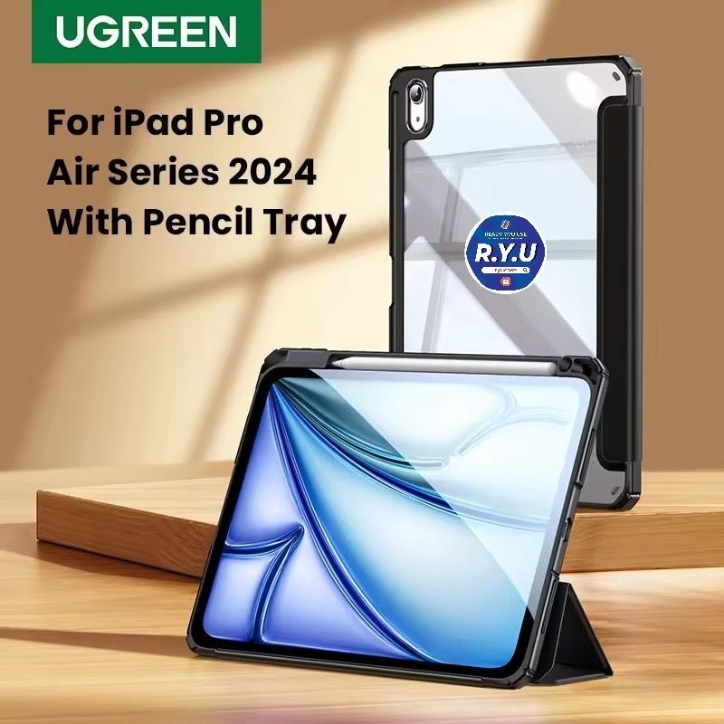 แท้💯 UGREEN Crystal Clear Series Tablet Protective Case Pen Tray Style ใช้สำหรับ iPad Pro 12.9 13 M4