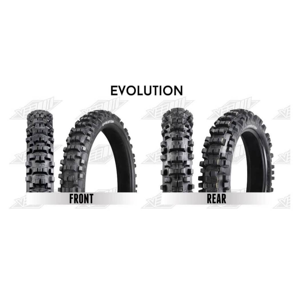 ยางรถมอเตอร์ไซค์วิบาก VEE MOTO รุ่น EVOLUTION ขนาด 80/100-21 , 100/100-18 , 110/100-18 , 120/100-18 , 110/90-19 ยางใหม่