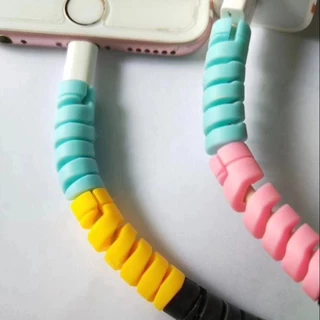 4PCS เกลียวถนอมสายชาร์จ ชุดป้องกันสายเคเบิล สายโทรศัพท์เกลียว -CY