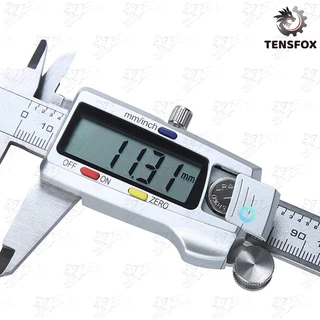 Tensfox เวอร์เนียร์ดิจิตอล เวอร์เนียคาลิปเปอร์ดิจิตอล ตัวเครื่องสแตนเลส 6นิ้ว เครื่องวัดขนาด คุณภาพดี พร้อมถ่าน(0-150mm)