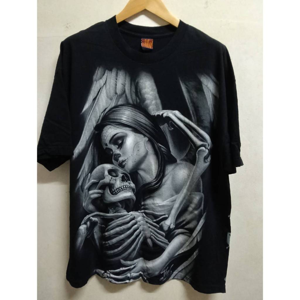เสื้อ OG Abel Vintage 90s Y2K.Skeleton Angel Wings Love Lost