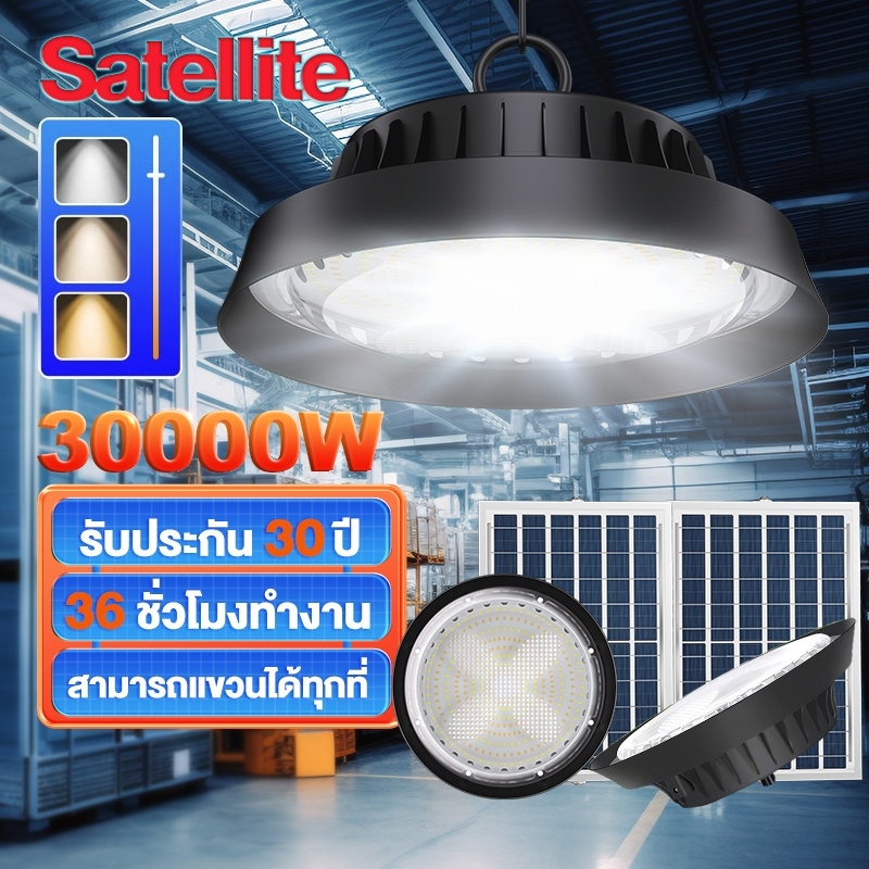 💥COD💥ไฟโซล่าเซลล์ 30000W ไฟวินเทจ SOLAR LED cell มีรีโมท สว่างอัตโนมัติเมื่อฟ้ามืด 3สี เปิดปิดอัตโนมัติ รับป
