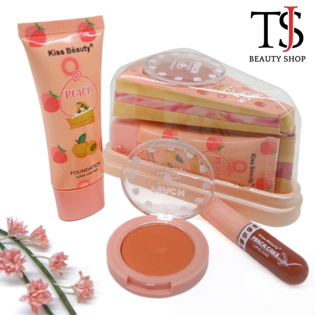 Kiss Beauty 3IN1 Peach Cake Makeup Set เซตแต่งหน้าโทนพีช ใช้งานง่าย ให้ใบหน้ามีสีสัน no.68128