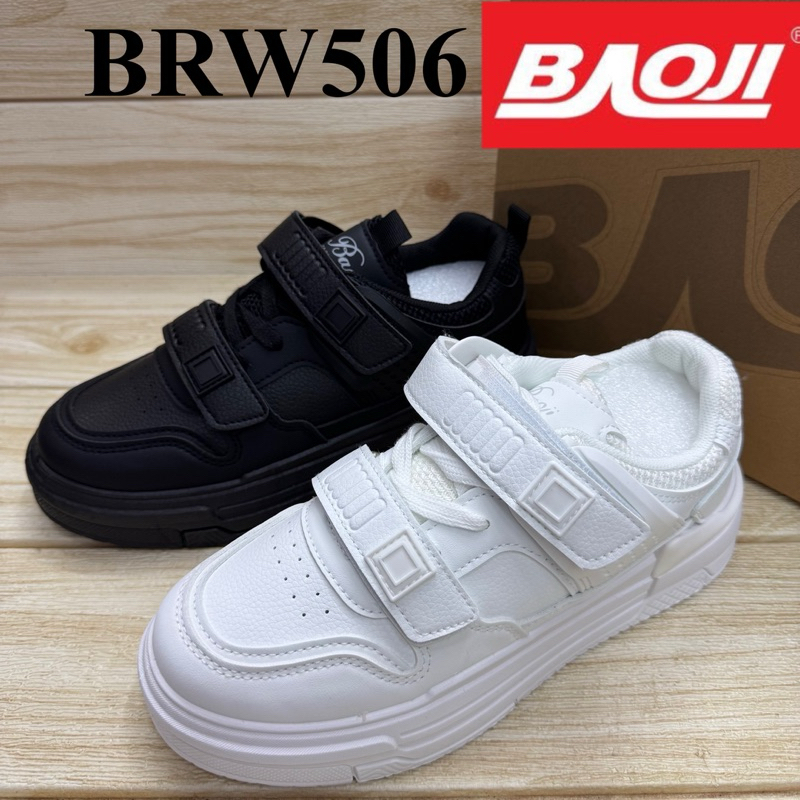 Baoji BRW 506 รองเท้าผ้าใบ บาโอจิ หนังติดเทป สปอร์ต ทรงสูง นำสมัย