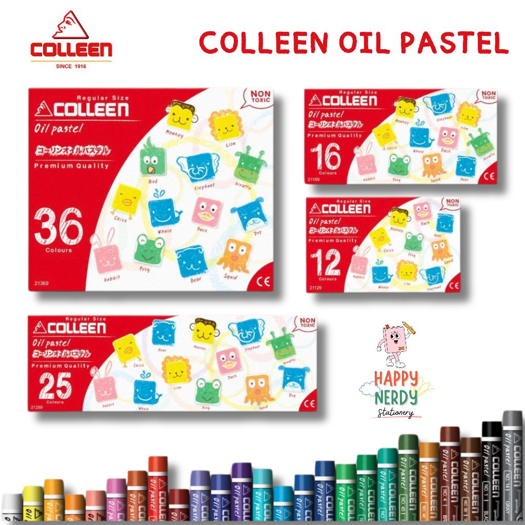 Colleen Oil Pastel สีชอล์ค Non-Toxic ขนาดมาตรฐาน มีให้เลือก 12/16/25 สี