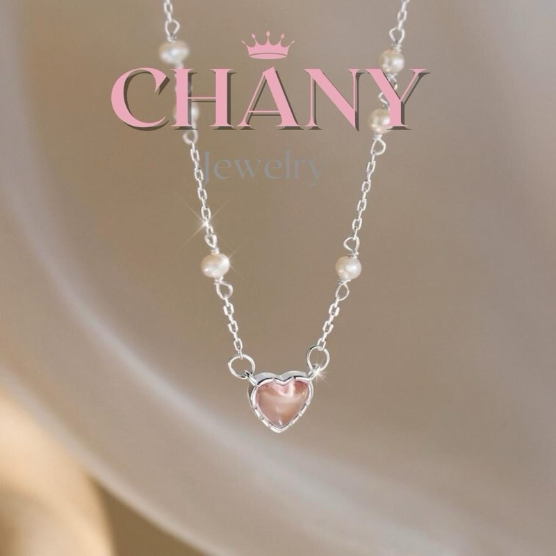 CN116 สร้อยคอ Ida หัวใจไข่มุก ชุบเงิน92.5% ฟรีเซตของขวัญ (ถุงต้องกดสั่งเพิ่ม) ฝากเขียนการ์ดได้