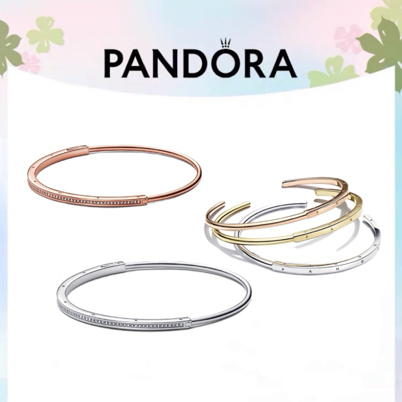 [ส่งจากกรุงเทพ]P แท้ เงิน925 14K rose gold สร้อยข้อมือ กำไล Signature Series pavé set classic bracelet