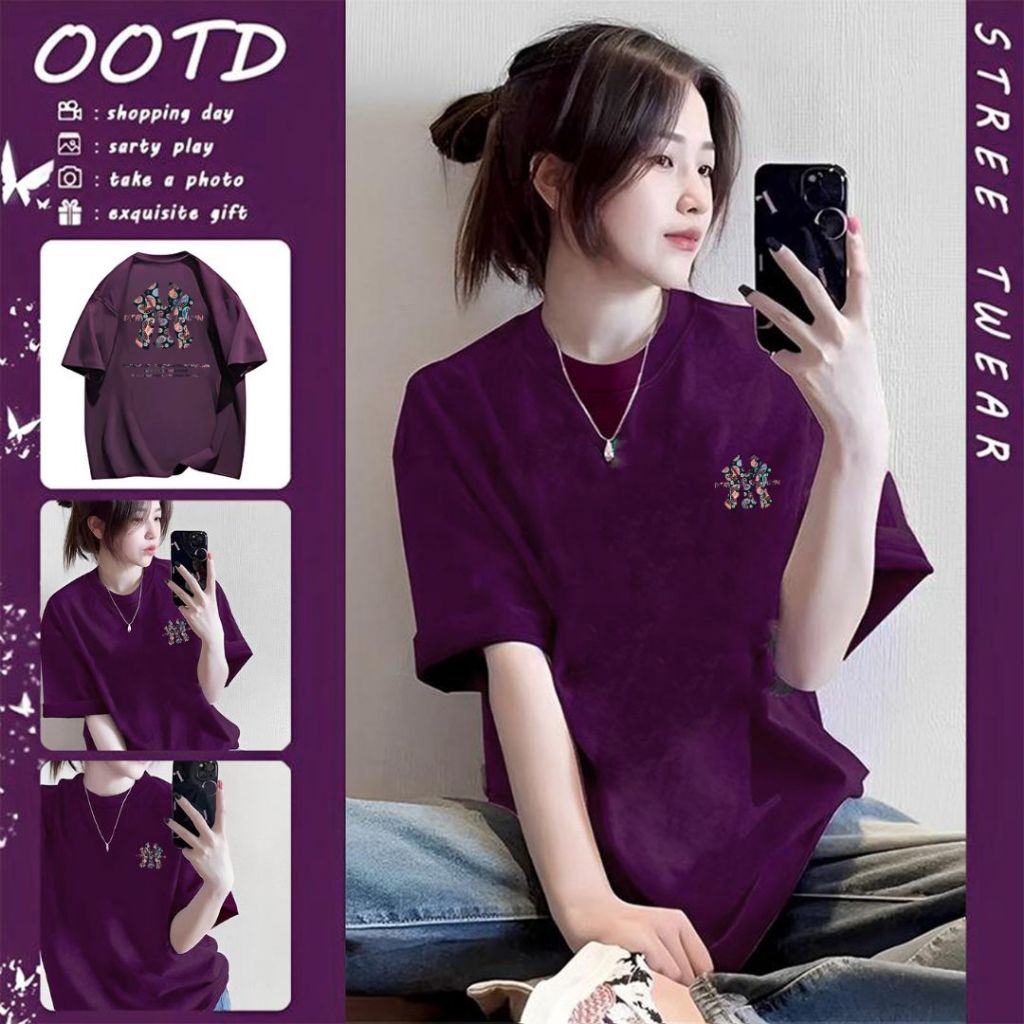Y-T【หลากสี】⚡เสื้อยืดชาย ไม่หดตัว เสื้อยืดโอเวอร์ไซส์ ยูนิเซ็กส์ สวมใส่สบาย ผ้าฝ้าย100% แฟชั่น คุณภาพสูง พิมพ์ "DIR NY"