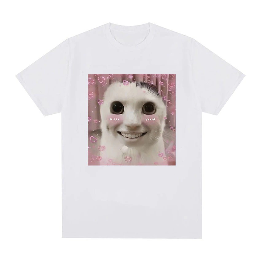 Goofy Ahh Cat Meme Graphic T Shirts เสื้อยืด S-3XL