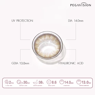 PEGAVISION คอนแทคเลนส์สี รายเดือน รุ่น KAORI สี Gardenia Brown (2 เลนส์/กล่อง)