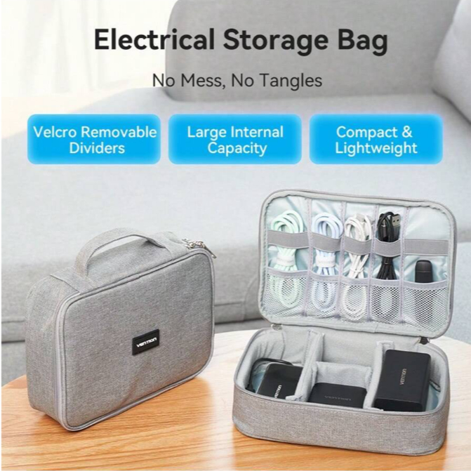 MOFii Vention กระเป๋าจัดเก็บอุปกรณ์ Travel Bag วัสดุพรีเมี่ยม คงทนสวยงาม ด้านในปรับเปลี่ยนช่องได้เอง