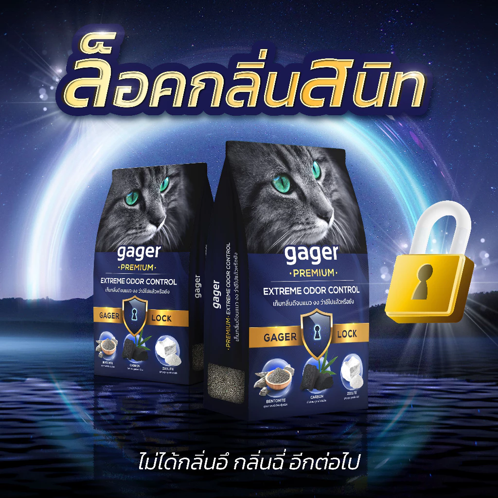 Gager (กาเจอร์) ทรายแมวเบนโทไนท์ Bentonite ทรายแมวเกรดพรีเมียม ทรายแมวกาเจอร์ (10กิโล2ถุง)
