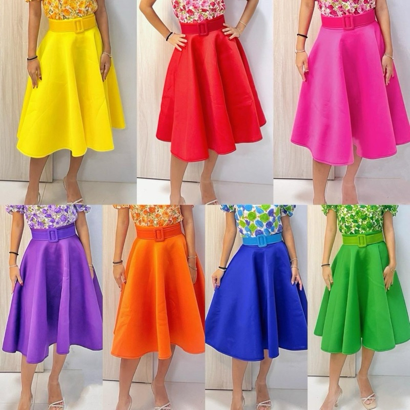 กระโปรงโฟมสีสด กระโปรงทองกวาว กระโปรง ย้อนยุค ราคาถูก พร้อมส่ง