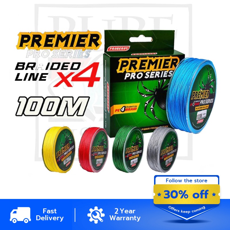 COD-100M PE Braided Fishing Line 4 Stands 6LB-100LB Benang Pancing Ikan Superline Strong PE Braided 