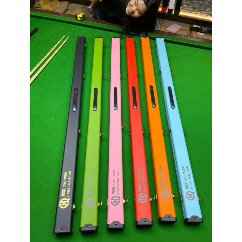 กล่องใส่ไม้สนุก1ท่อน NQ Snooker น้ำหนักเบา มีช่องเก็บชอล์ค2ช่อง ใส่ไม้สนุกความยาวไม้ 58 นิ้ว