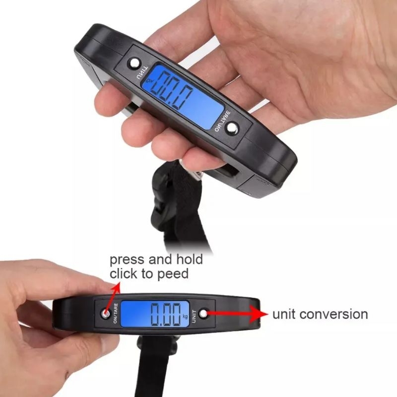 เครื่องชั่งน้ำหนักกระเป๋า พกพา เเถมถ่าน LUGGAGE SCALE รูปที่ 8