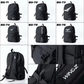 NFshoes กระเป๋าสะพาย Wingz กระเป๋าเป้ สีดำ ใบใหญ่จุของได้เยอะ น้ำหนักเบา ทนทาน สายปรับสั้น-ยาวได้ พร้อมส่ง