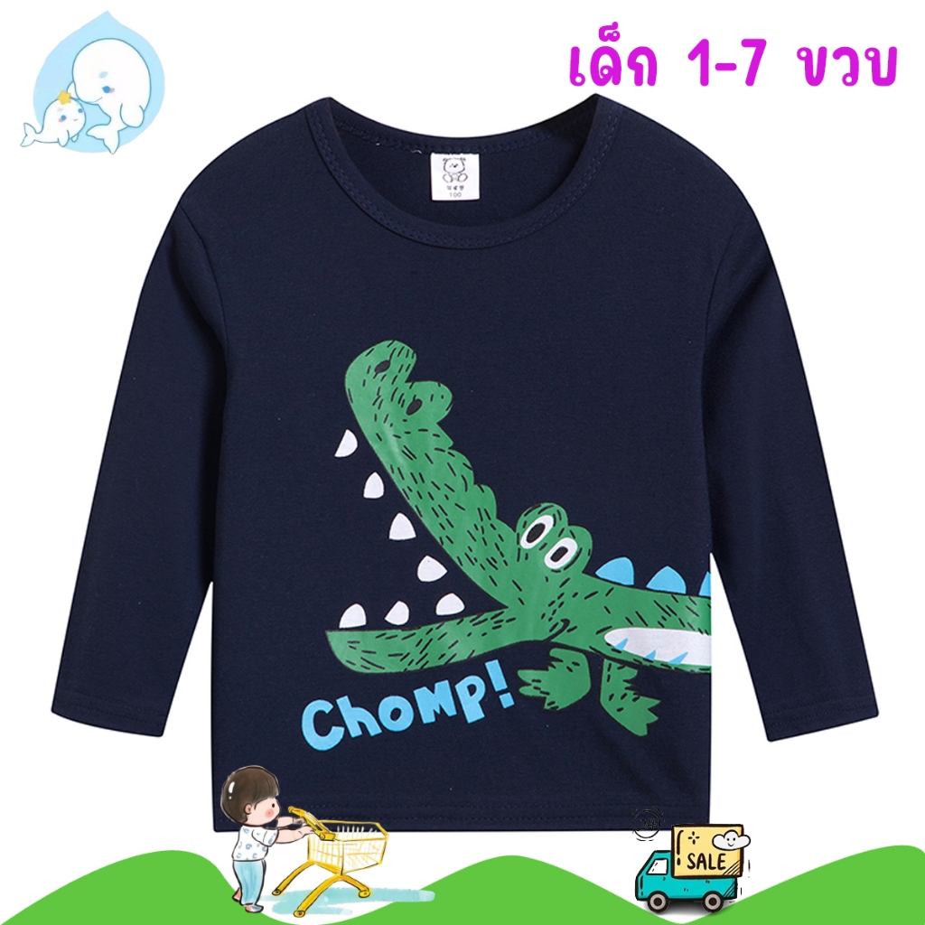 เสื้อเด็กแขนยาวเด็ก เสื้อผ้าเด็ก ลายการ์ตูน คอกลม คุณภาพดี พร้อมส่ง