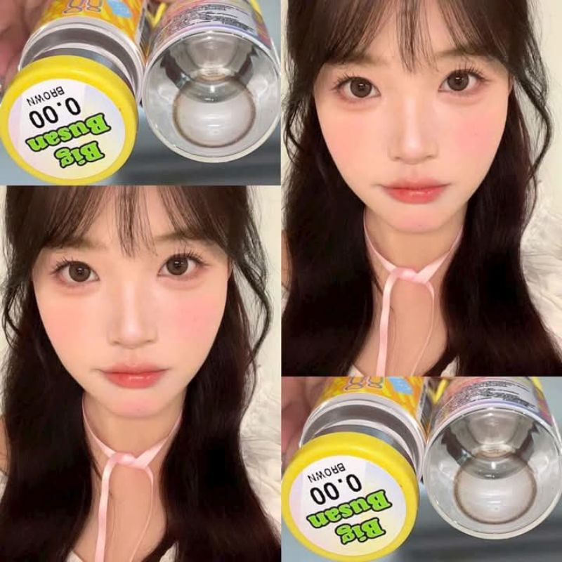 💓คอนแทคเลนส์💗ค่าสายตาปกติ ขนาดบิ๊กอาย Gray⭐Brown ลายBig Busan เลนส์ตาโตสไตล์โต่วอิน(Ulens)