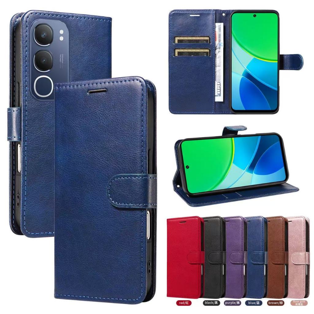 เคสฝาพับ กระดุม สำหรับ Vivo Y05 Y31 Y21D Y04 V50 lite V40 Pro Y200 Y19S Y100 V30 Pro V30E V29 V27 Pr