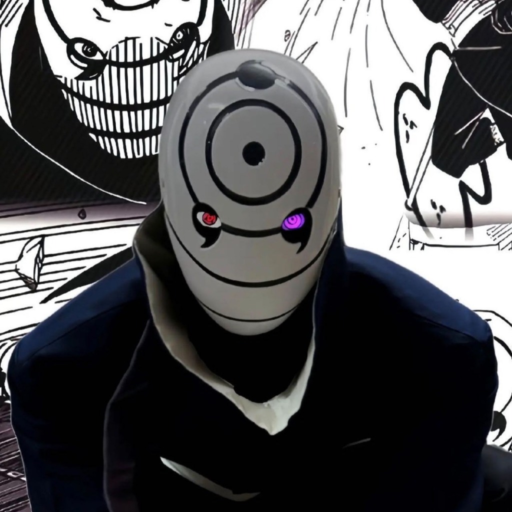 🔥 หน้ากากอุจิวะ โอบิโตะ UCHIHA OBITO แบบสีขาว เนตวงแหวนไฟ LED สามารถเปิด ปิด ได้