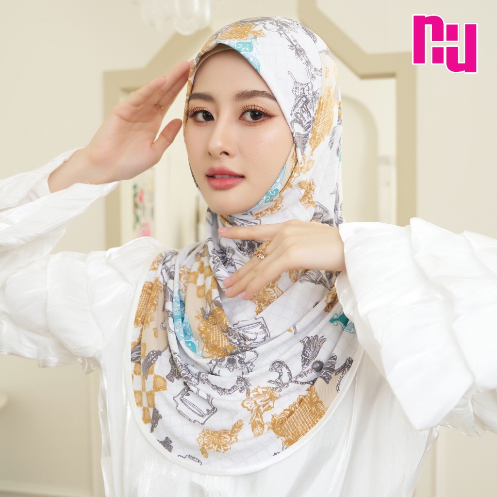 NUNUH RAYA ผ้าคลุมผมฮีญาบมุสลิมแบบสวมสำเร็จ ทรงตาลงกง (TLK)