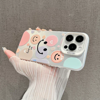 รูปแบบรอยยิ้มน่ารัก สำหรับ IPhone 13 12 7Plus 14 15 11 16 Pro Max 8Plus XR XS Max SE เคสไอโฟน11 เคสไอโฟน13 เคสแข็งคุณภาพ