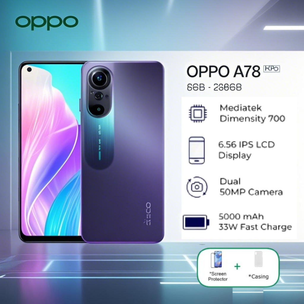 OPPO A78 5G (4+128GB) - เครื่องศูนย์ไทยแท้ ใบกำกับภาษีครบ ราคาพิเศษ!  หรือ