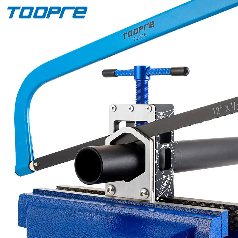 TOOPRE เครื่องมือจับยึดสำหรับงานตัดท่อ ไกด์นำตัด ซางโช๊ค/หลักอาน/แฮนด์จักรยาน ช่วยให้เลื่อยตัดได้อย่างแม่นยำ ฉากตรง