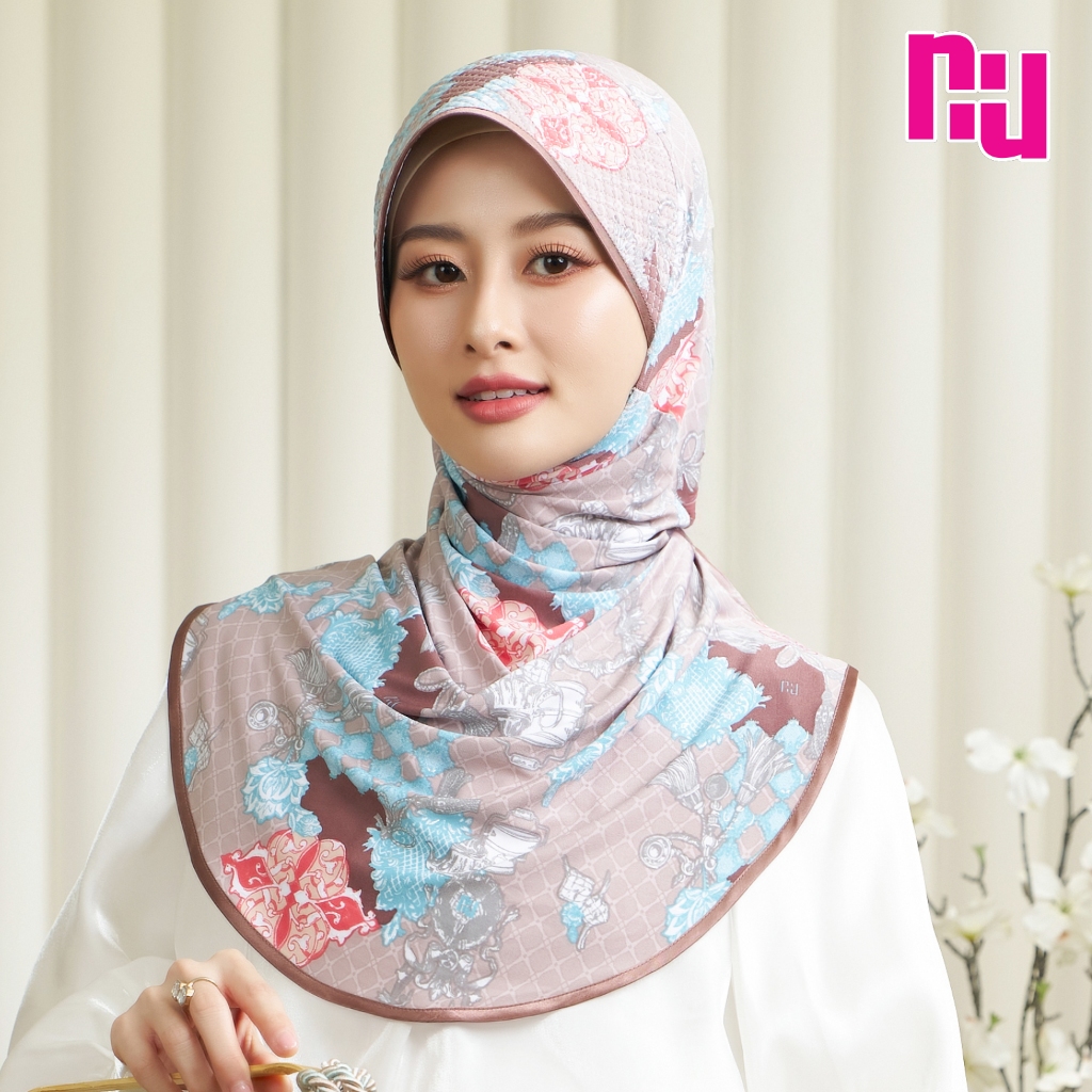 NUH RAYA  ผ้าคลุมสวมสำเร็จ –  ทรงฟองน้ำตาราง