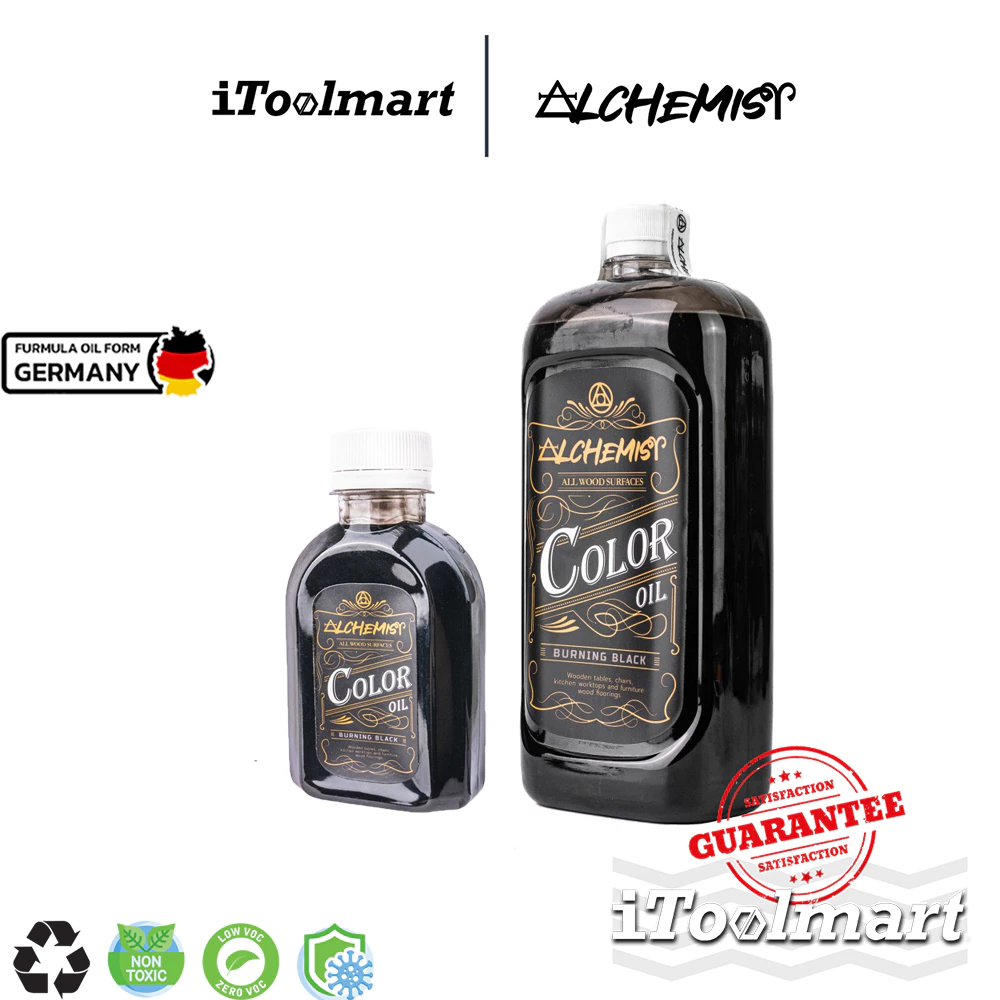 ALCHEMIST BURNING BLACK JUNIOR น้ำยารักษาเนื้อไม้ สีดำ ขนาด 150 ML. - 850 ML.