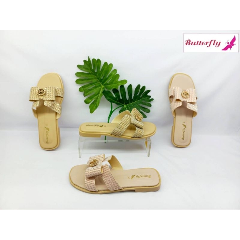 รองเท้าแฟชั่น butterfly รุ่น 1565--002 แตะส้นเตี้ย