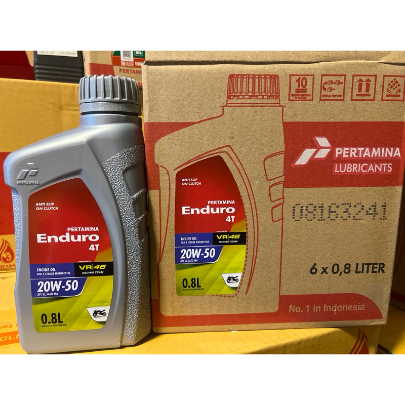 ยกลัง 6 ขวด 🔥 Enduro 4T 20w-50 JASO MA ขนาด 0.8 ลิตร หรือ 1 ลิตร